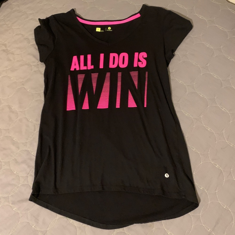All I do is win pink and black Xersion shirt